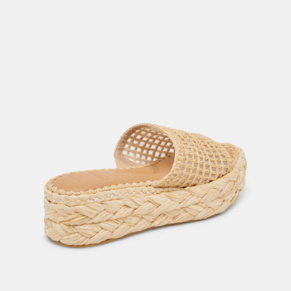 Dolce Vita CHAVI MESH SANDALS NATURAL WOVEN RAFFIA