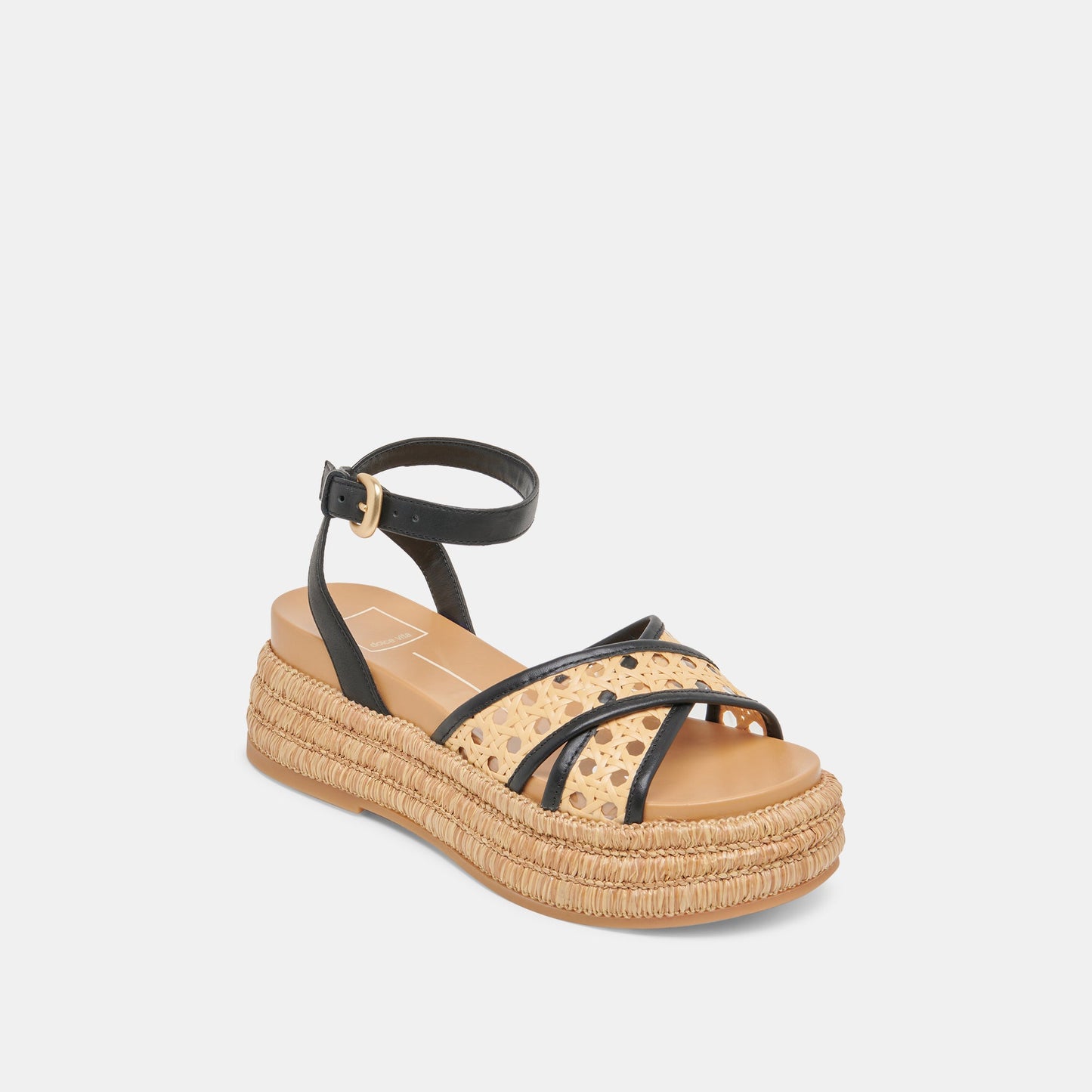 Dolce Vita WRILEY SANDALS BLACK WOVEN RAFFIA