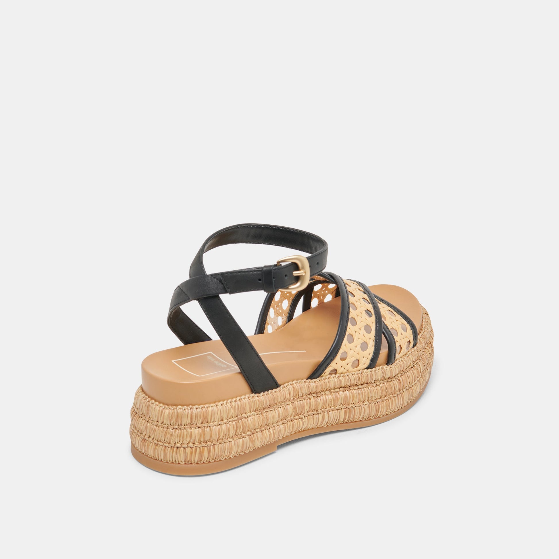 Dolce Vita WRILEY SANDALS BLACK WOVEN RAFFIA
