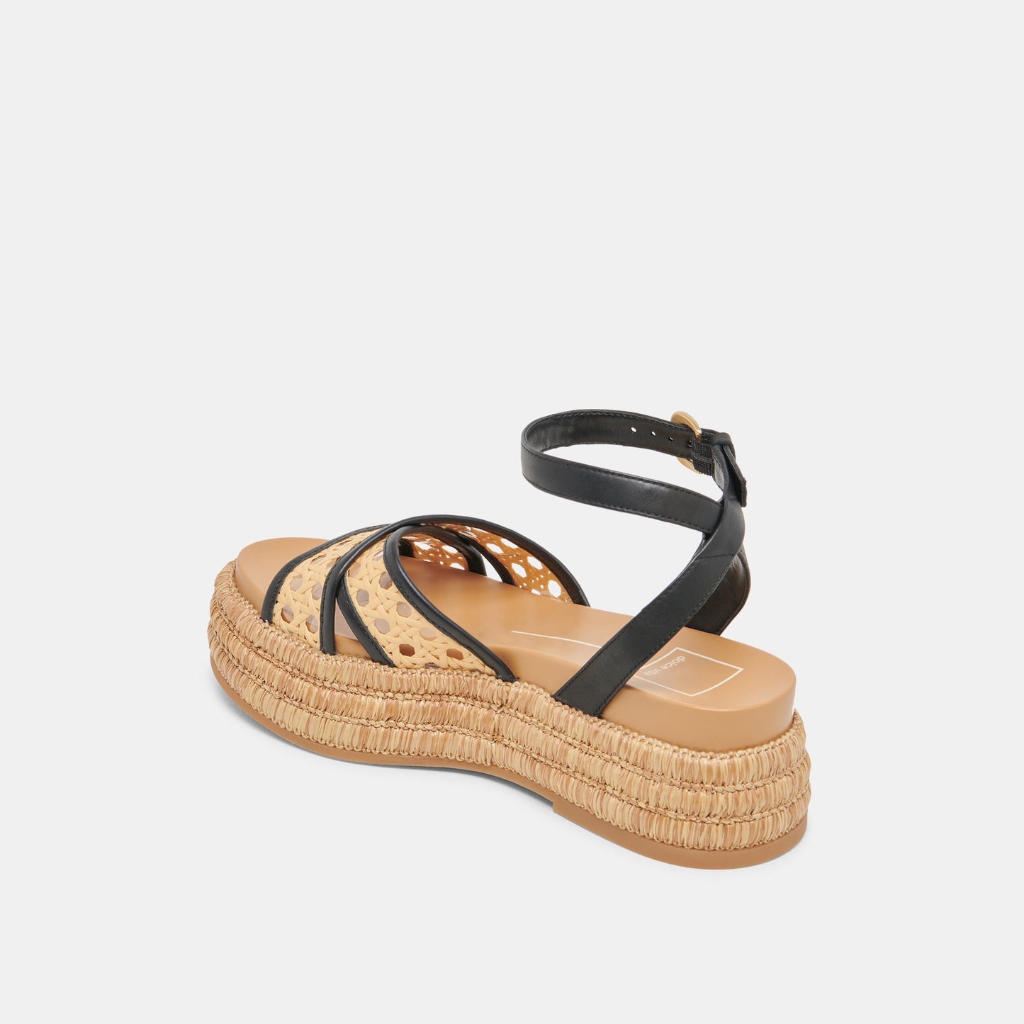 Dolce Vita WRILEY SANDALS BLACK WOVEN RAFFIA
