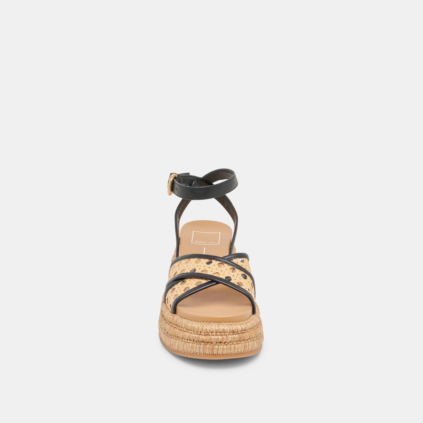 Dolce Vita WRILEY SANDALS BLACK WOVEN RAFFIA