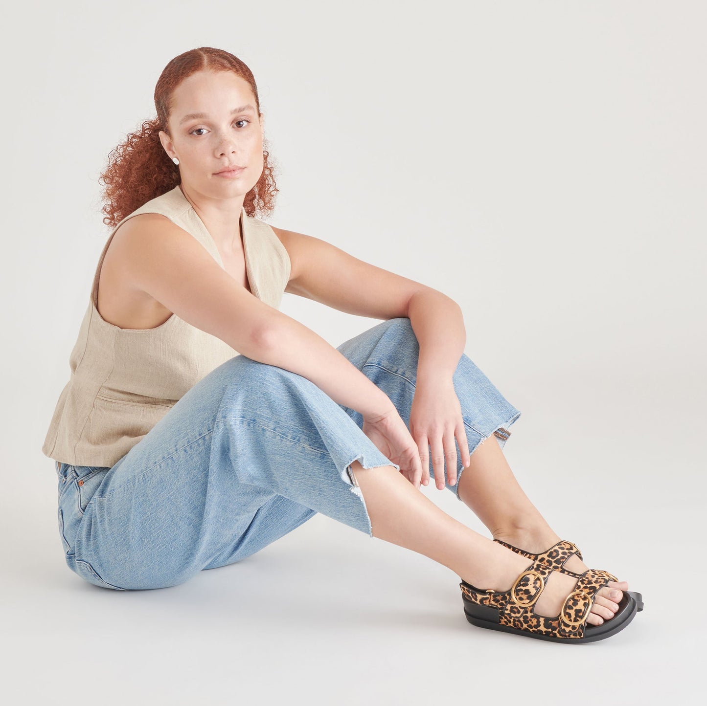 Dolce Vita STARLA SANDALS LEOPARD BLACK CALF HAIR