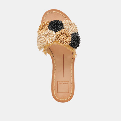 Dolce Vita DANELA SANDALS BLACK NATURAL RAFFIA
