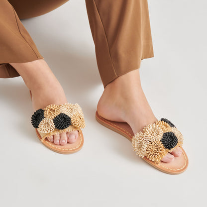 Dolce Vita DANELA SANDALS BLACK NATURAL RAFFIA
