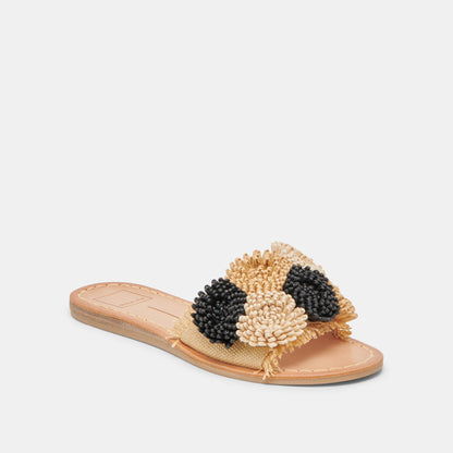Dolce Vita DANELA SANDALS BLACK NATURAL RAFFIA