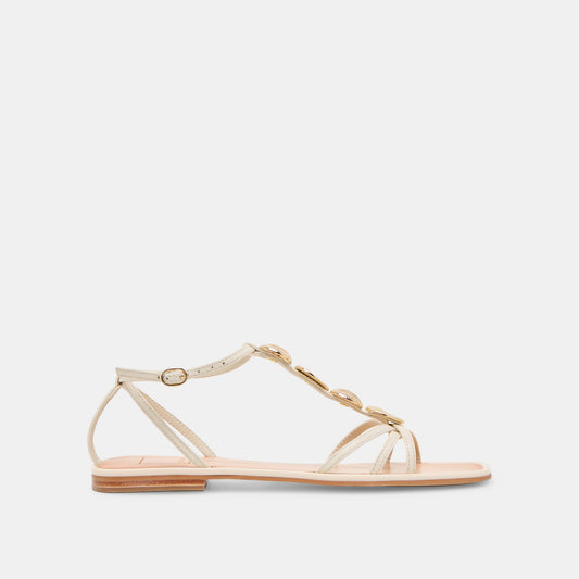 Dolce Vita Faun Off White Leather Sandals