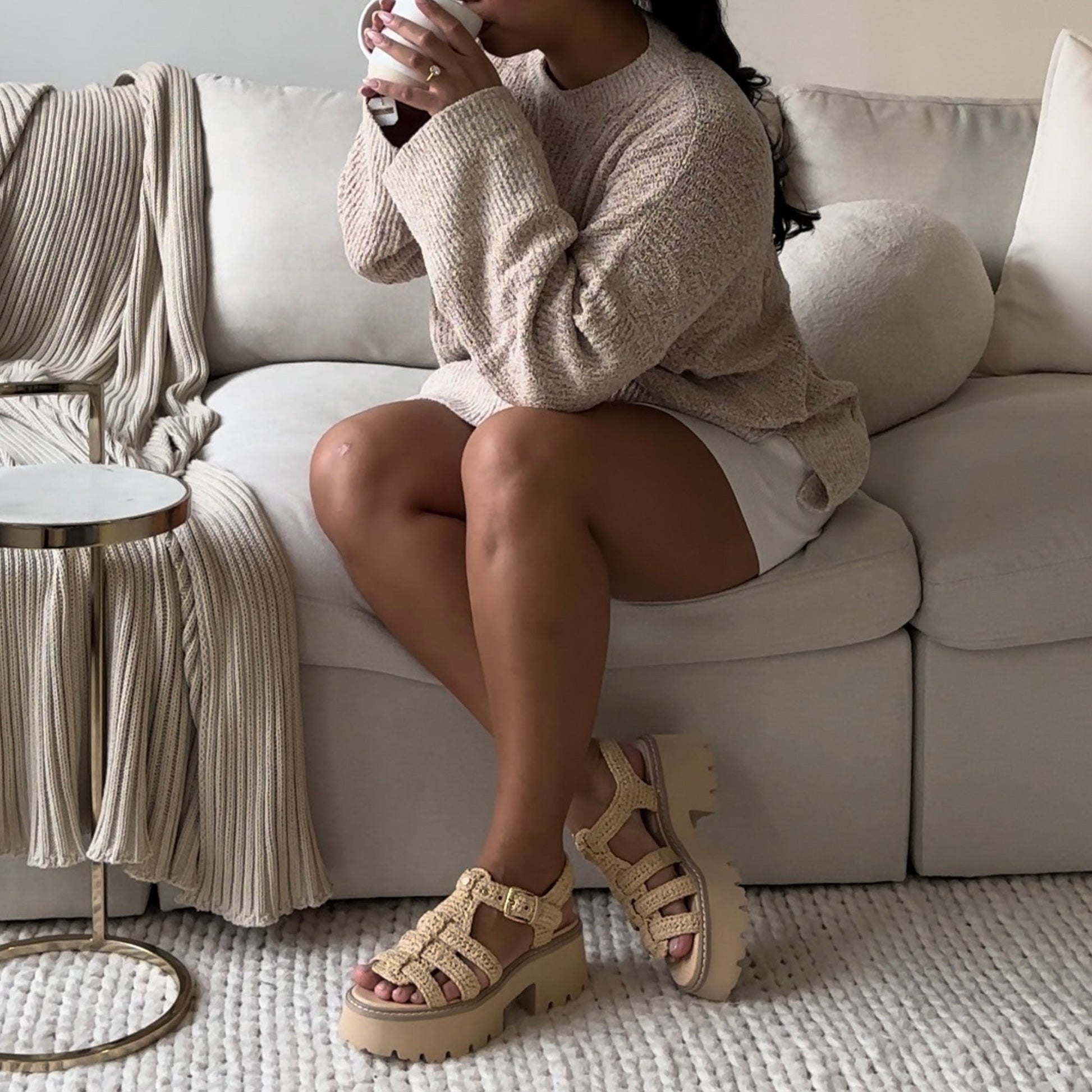 Dolce Vita LATICE SANDALS LT NATURAL KNIT
