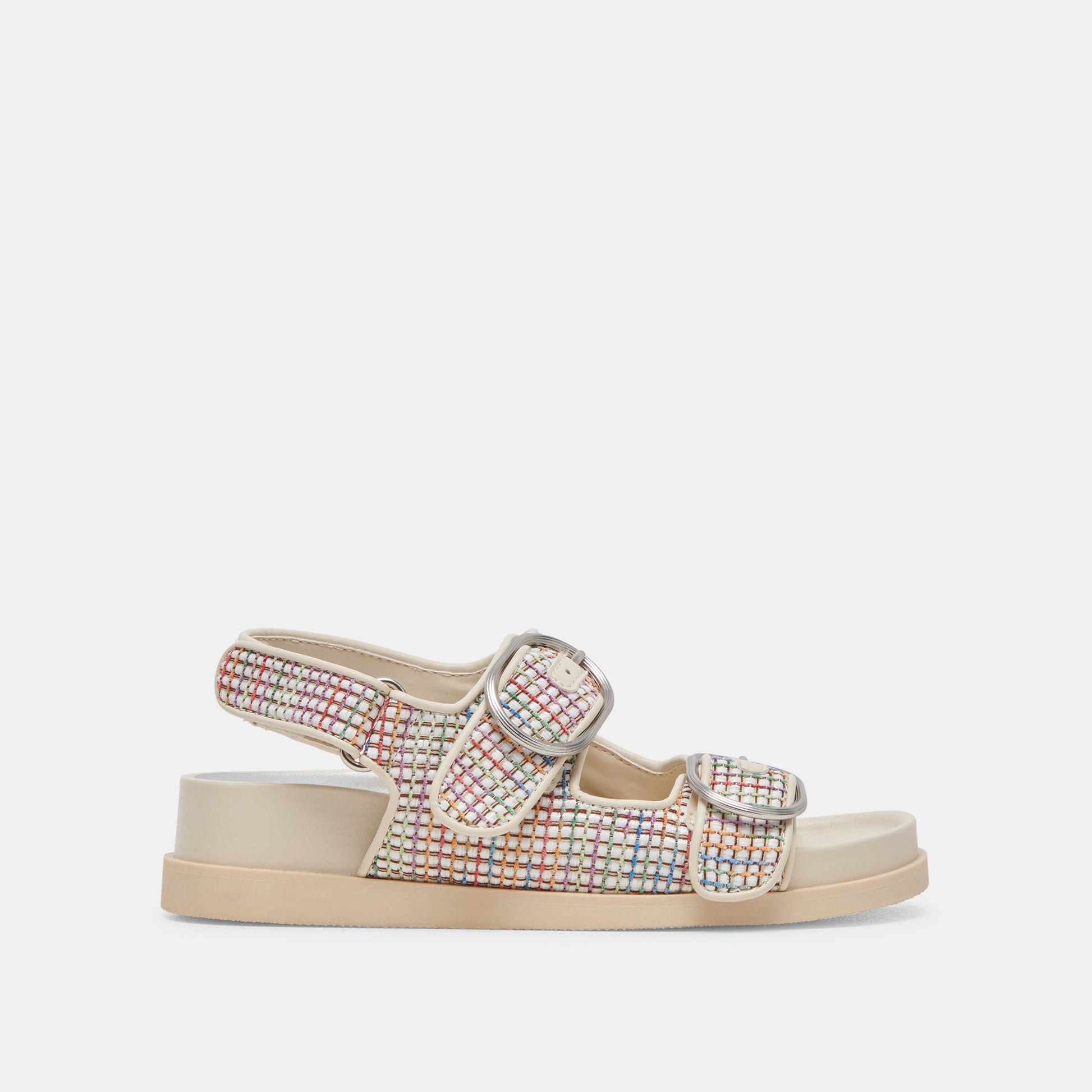 Dolce Vita STARLA PRIDE SANDALS WHITE MULTI RAFFIA