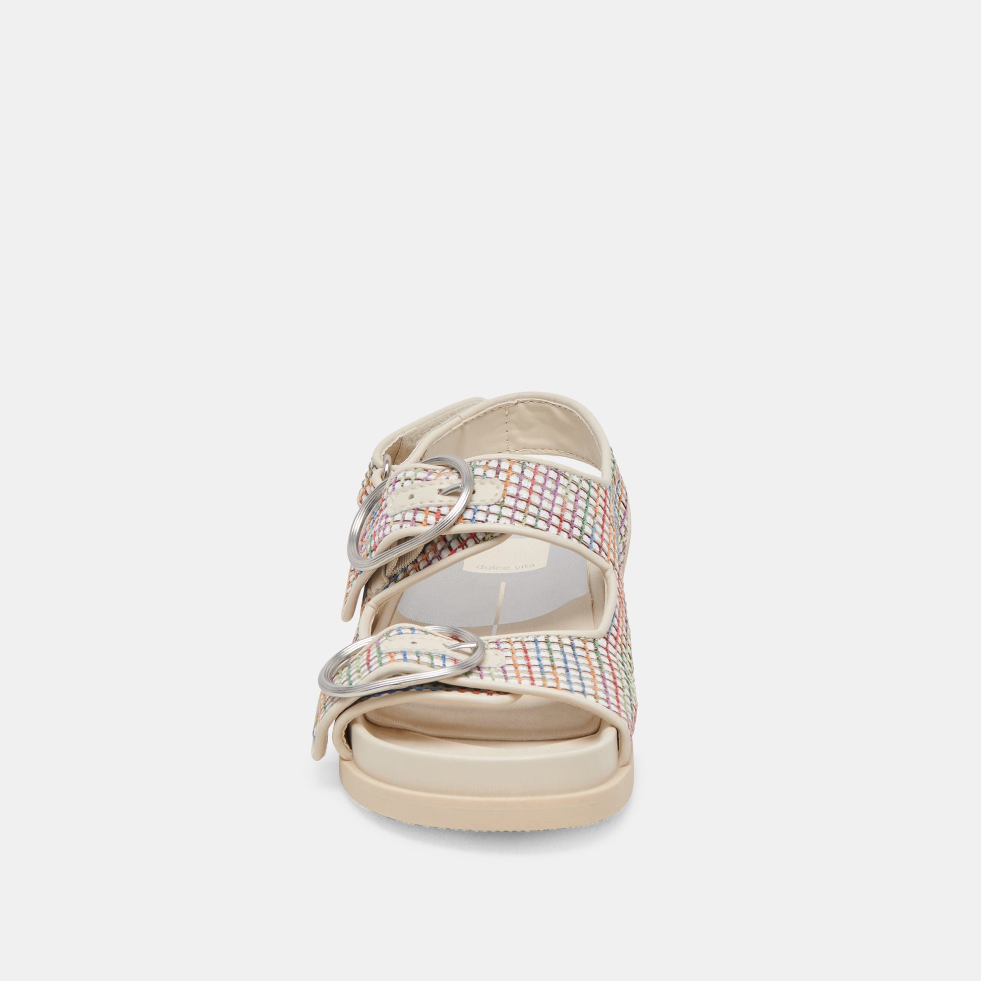 Dolce Vita STARLA PRIDE SANDALS WHITE MULTI RAFFIA