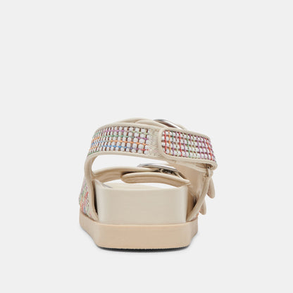 Dolce Vita STARLA PRIDE SANDALS WHITE MULTI RAFFIA