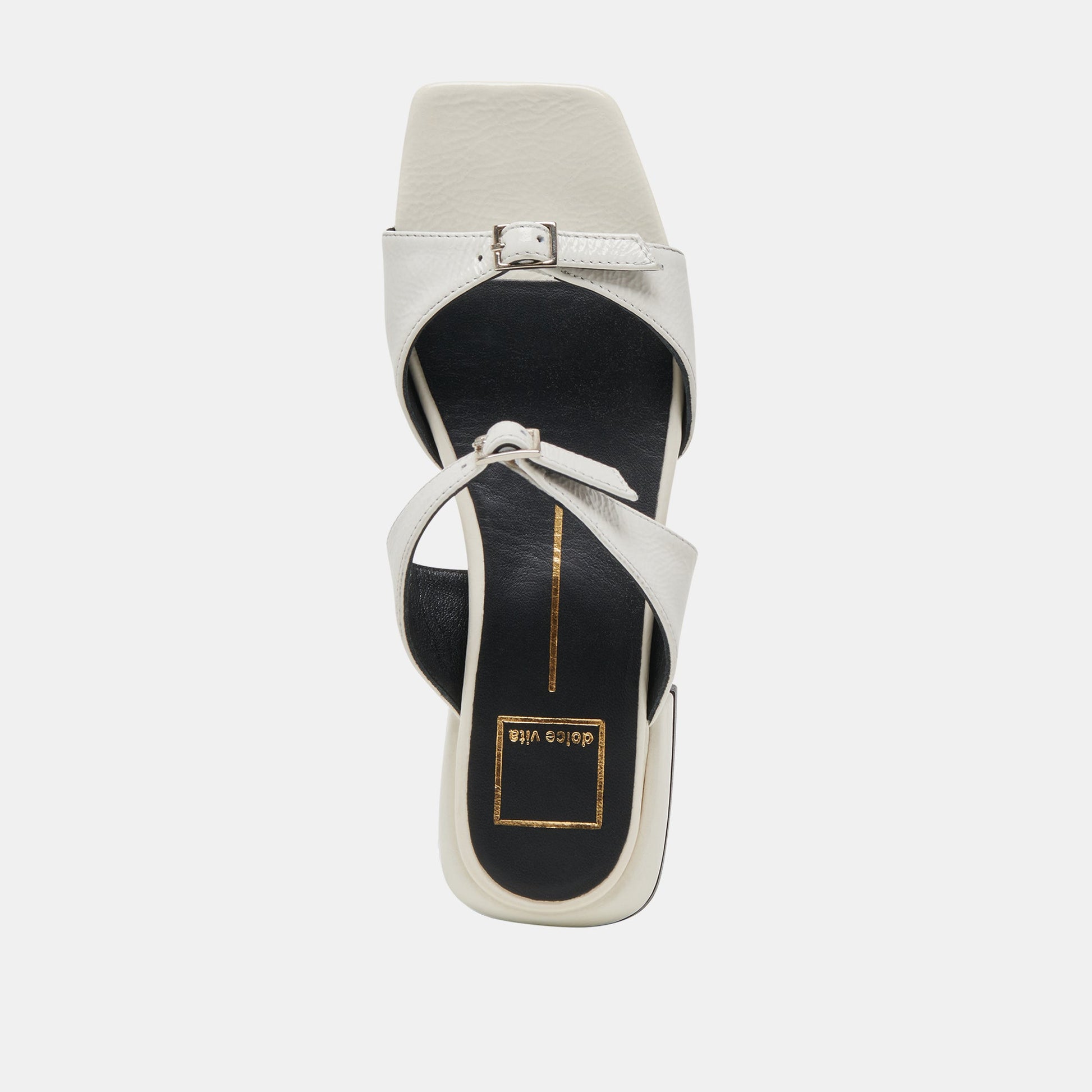 Dolce Vita LAVERN SANDALS OFF WHITE CRINKLE PATENT