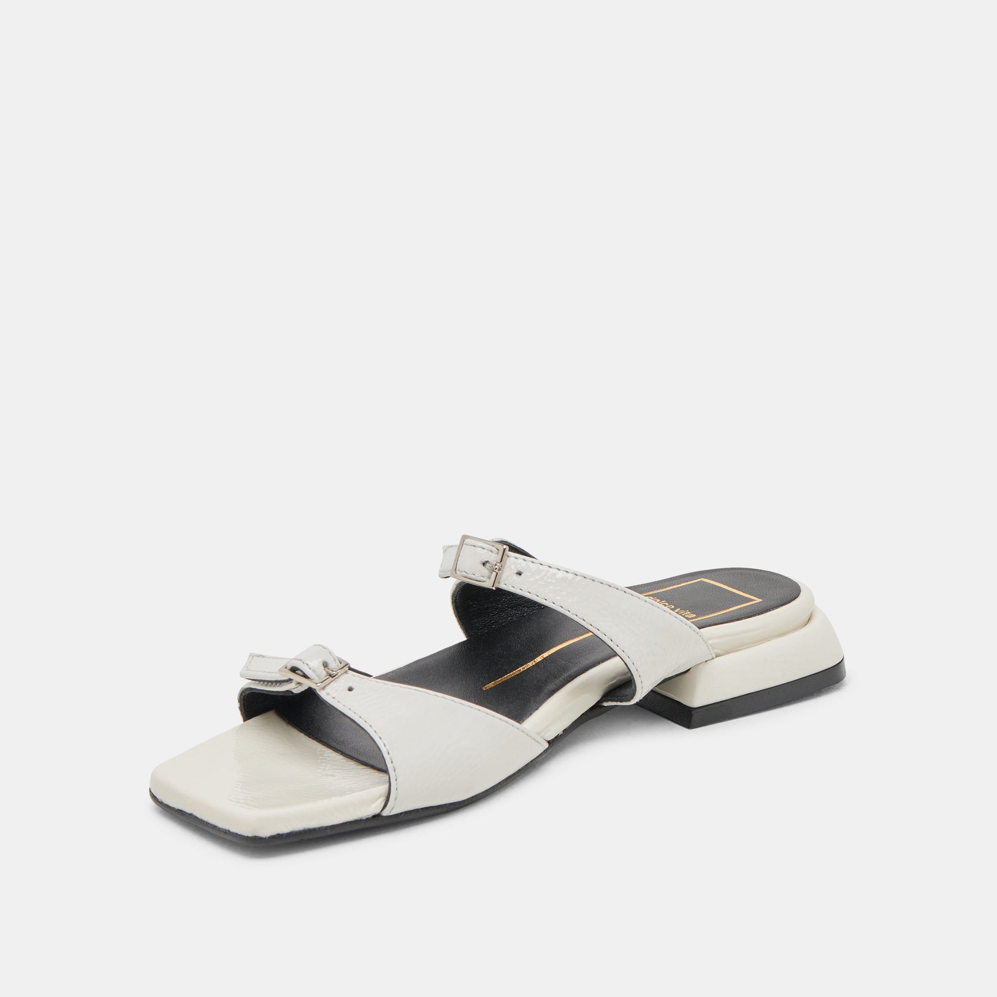 Dolce Vita LAVERN SANDALS OFF WHITE CRINKLE PATENT