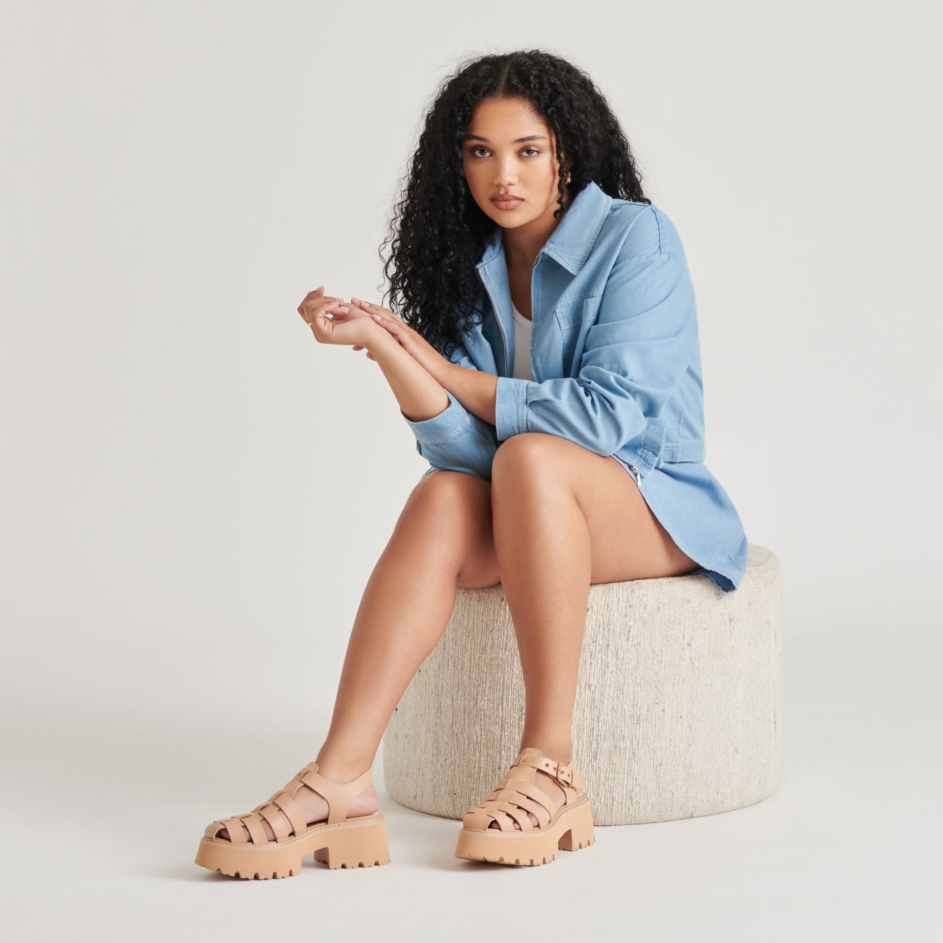 Dolce Vita LASLY TONAL SANDALS CAFE LEATHER