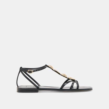 Dolce Vita Faun Black Leather Sandals
