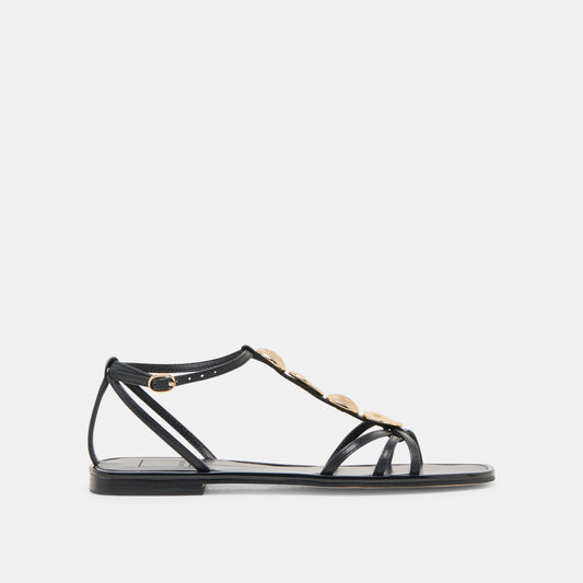Dolce Vita Faun Black Leather Sandals
