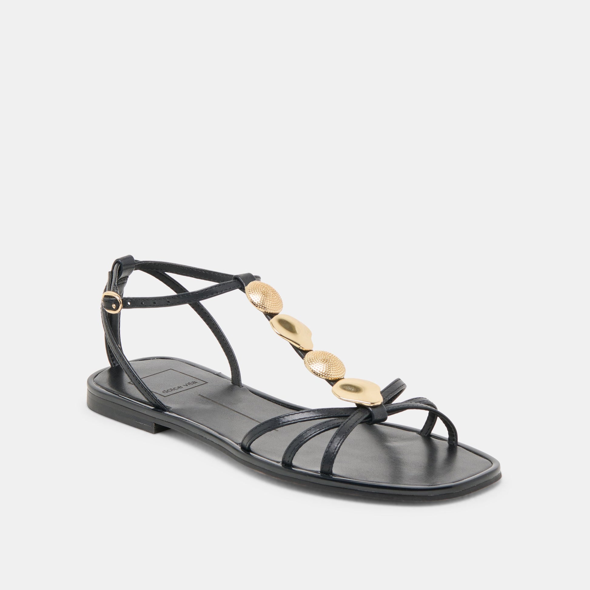 Dolce Vita Faun Black Leather Sandals