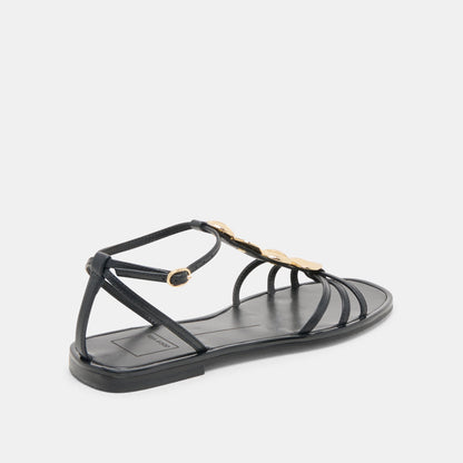 Dolce Vita Faun Black Leather Sandals