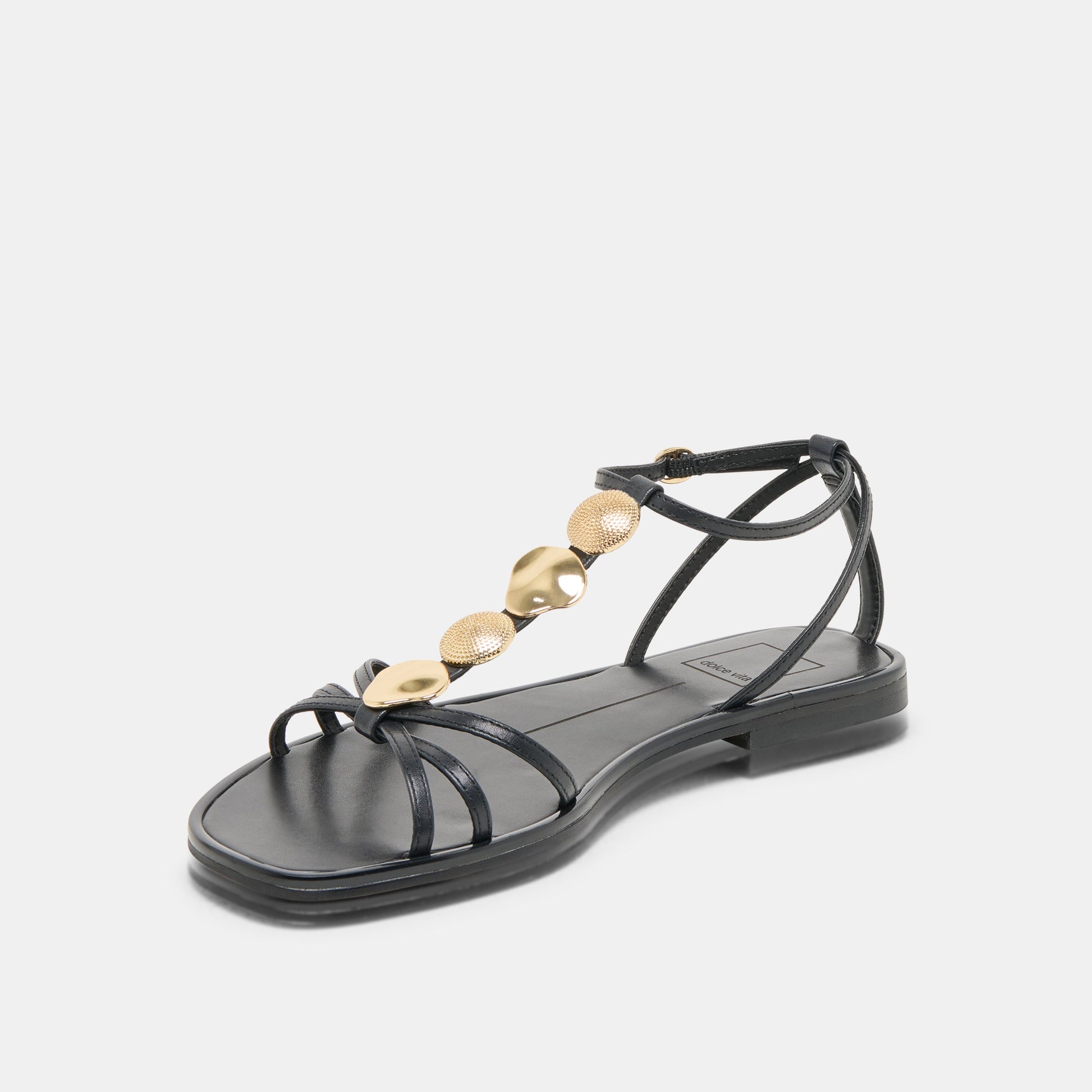 Dolce Vita Faun Black Leather Sandals