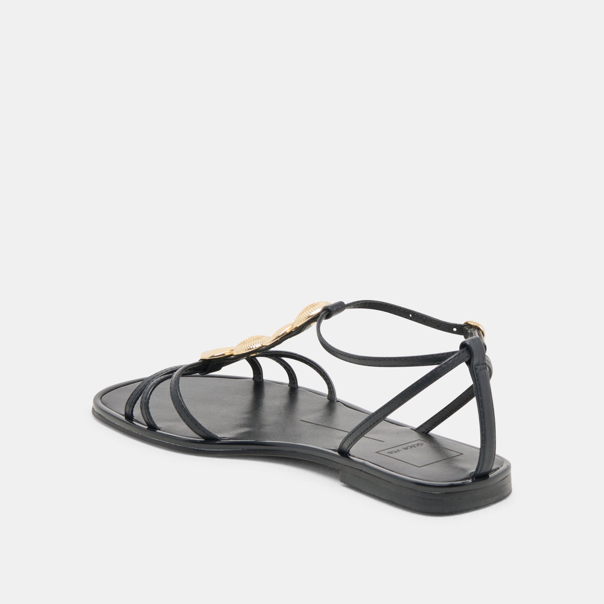 Dolce Vita Faun Black Leather Sandals