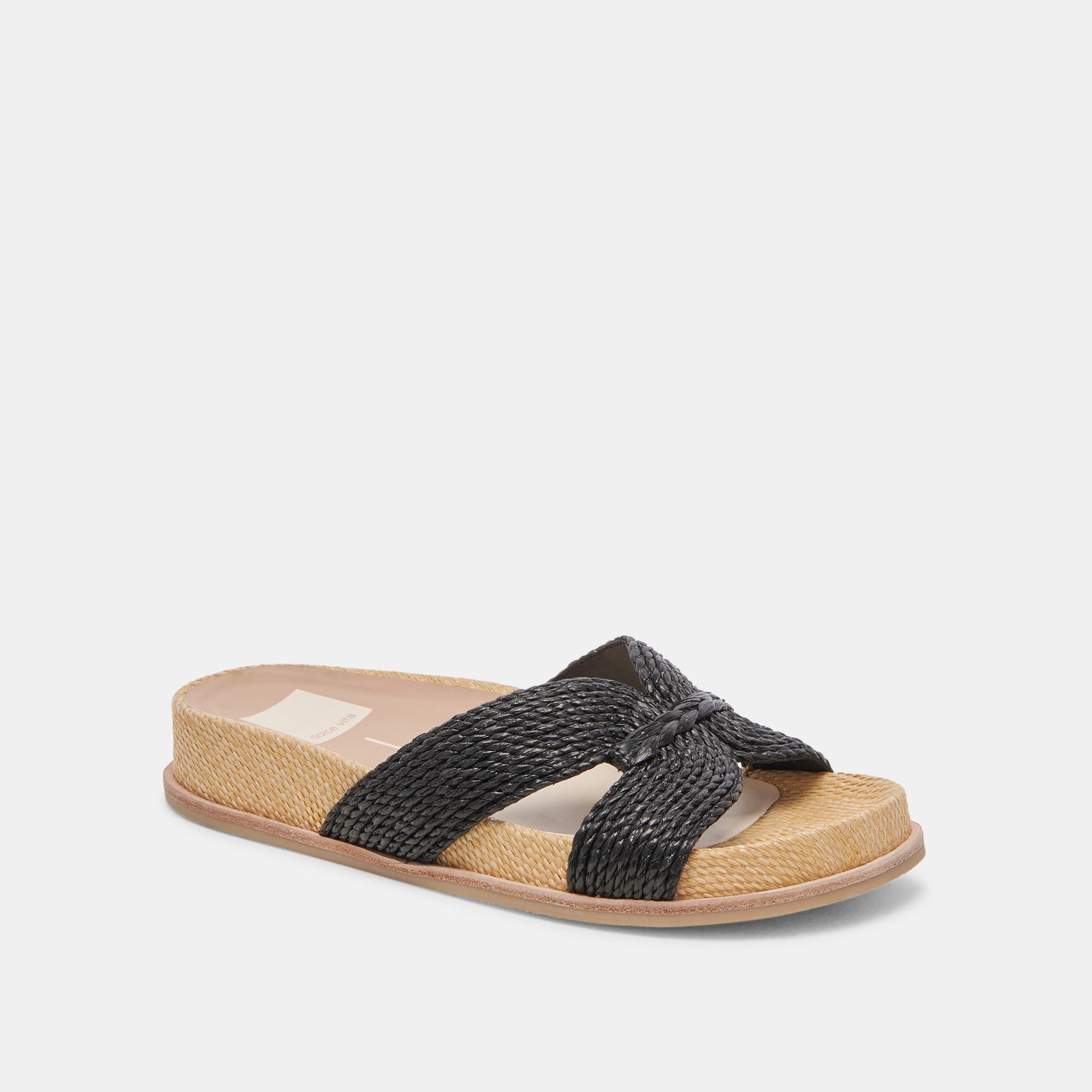 Dolce Vita SELDA WIDE SANDALS ONYX RAFFIA