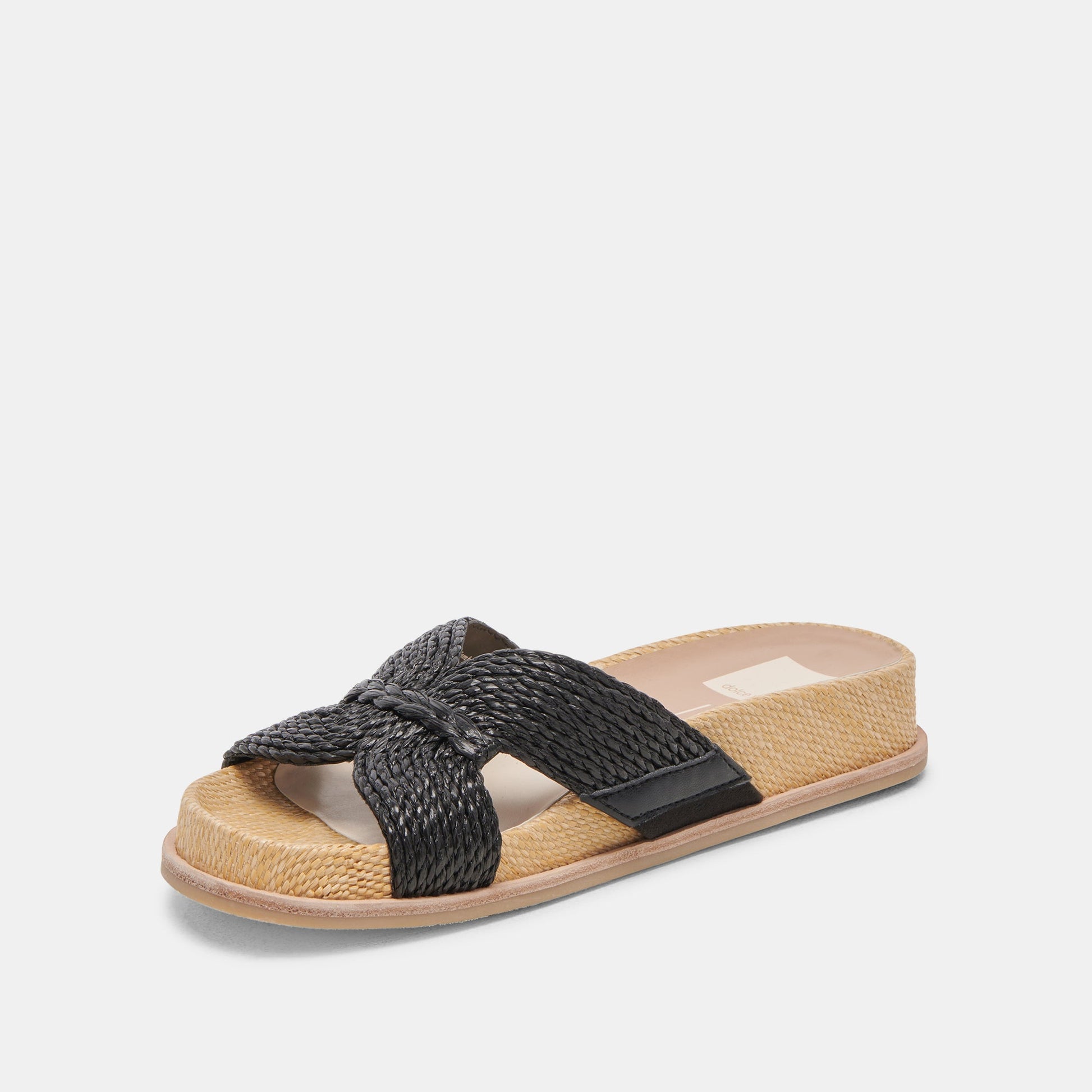 Dolce Vita SELDA WIDE SANDALS ONYX RAFFIA