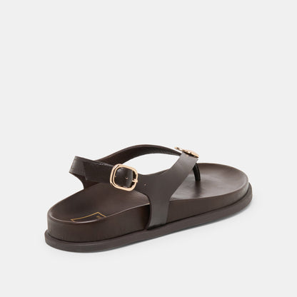 Dolce Vita Jony Dk Brown Leather Sandals