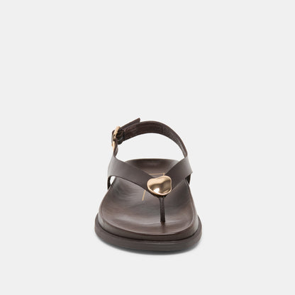 Dolce Vita Jony Dk Brown Leather Sandals