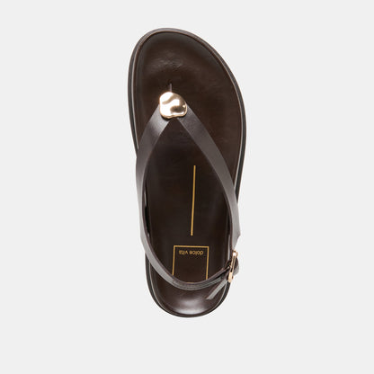 Dolce Vita Jony Dk Brown Leather Sandals