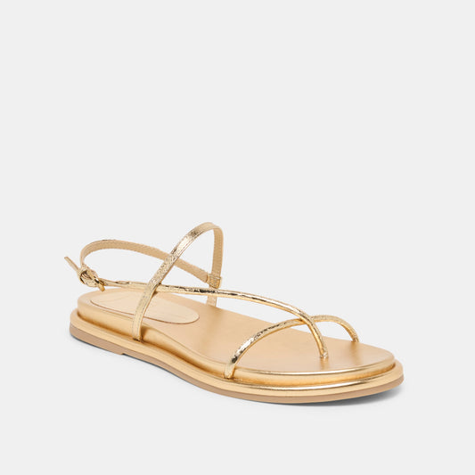 Dolce Vita Dom Gold Distressed Leather Sandals