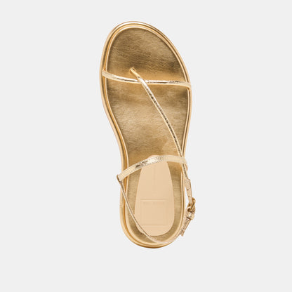 Dolce Vita Dom Gold Distressed Leather Sandals