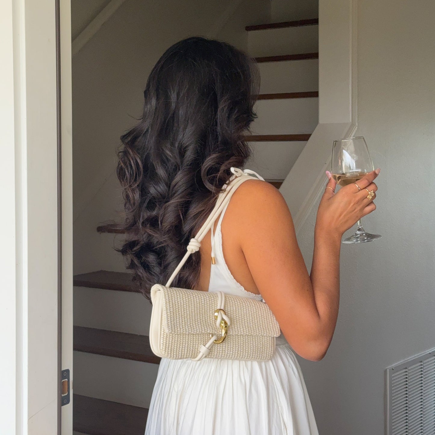 Dolce Vita Alice Natural Raffia Shoulder Bag