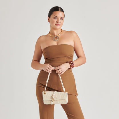 Dolce Vita Alice Natural Raffia Shoulder Bag