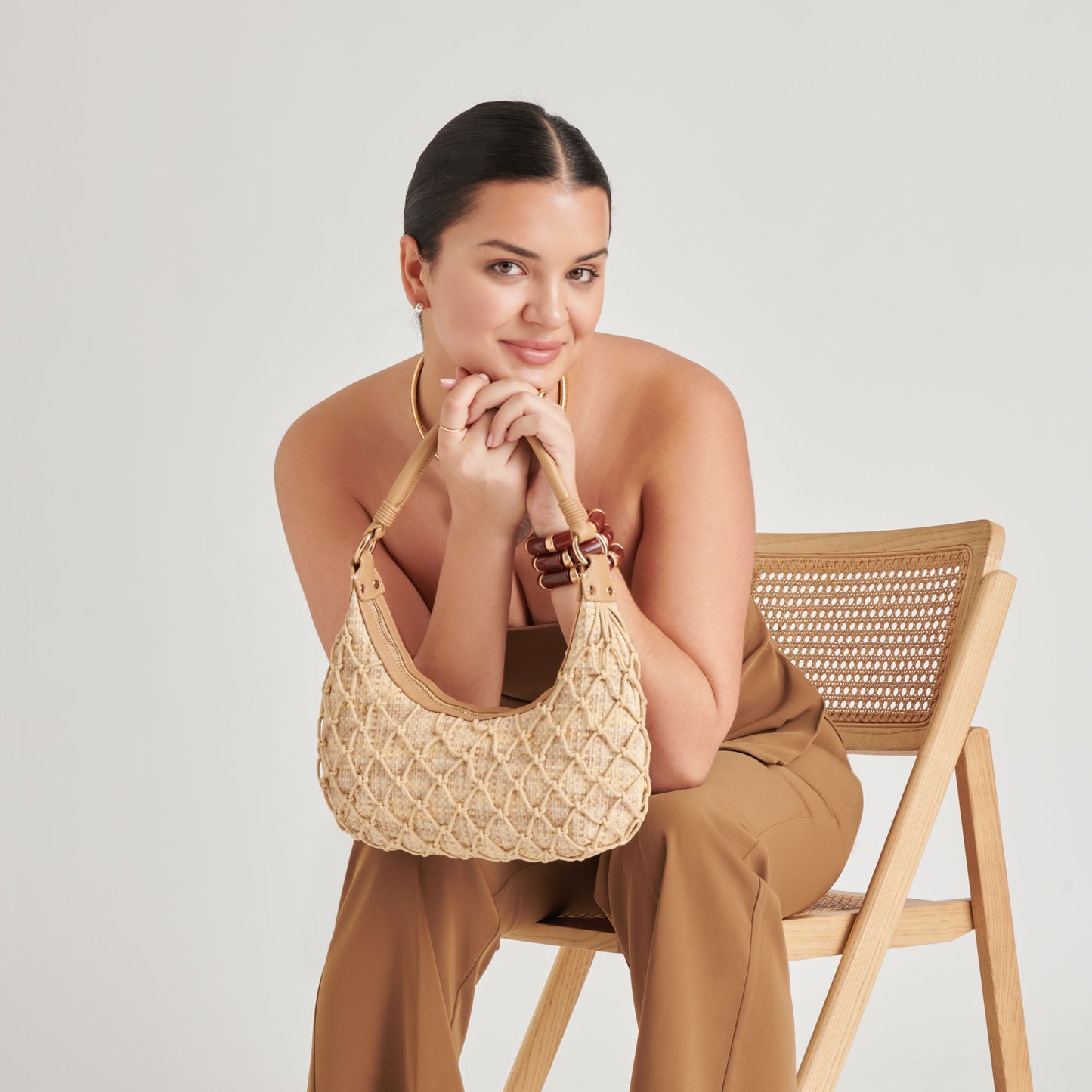 Dolce Vita POSITANO SHOULDER BAG NATURAL RAFFIA
