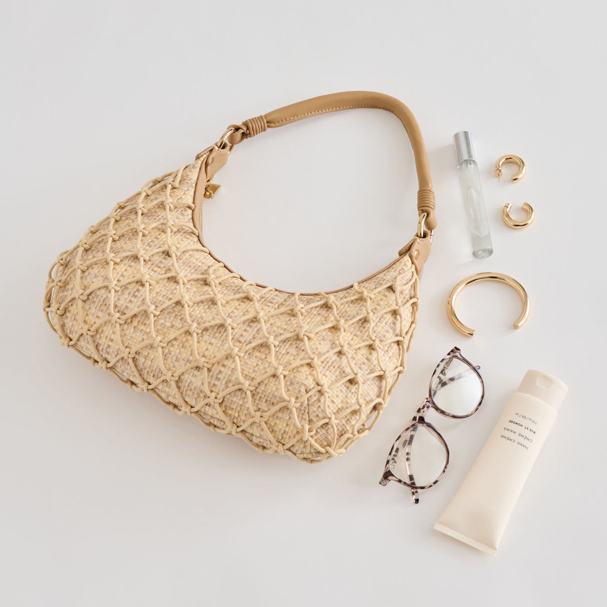Dolce Vita POSITANO SHOULDER BAG NATURAL RAFFIA