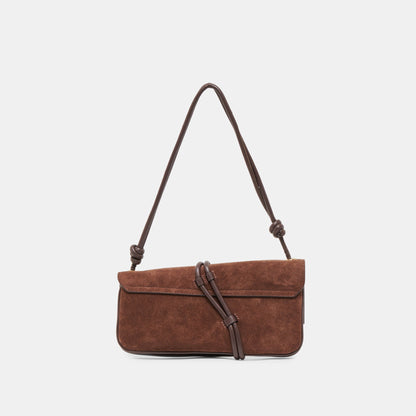 Dolce Vita Alice Chocolate Suede Shoulder Bag