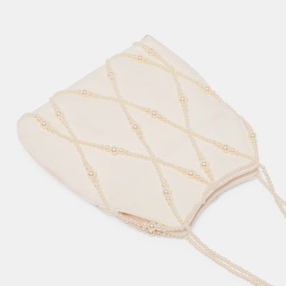 Dolce Vita Serilda Ivory Satin Handbag