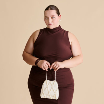 Dolce Vita Serilda Ivory Satin Handbag
