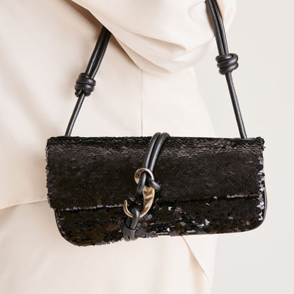 Dolce Vita Alice Black Sequin Shoulder Bag