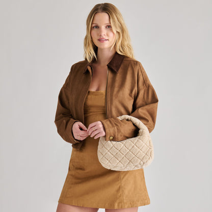 Dolce Vita Frankie Natural Plush Handbag