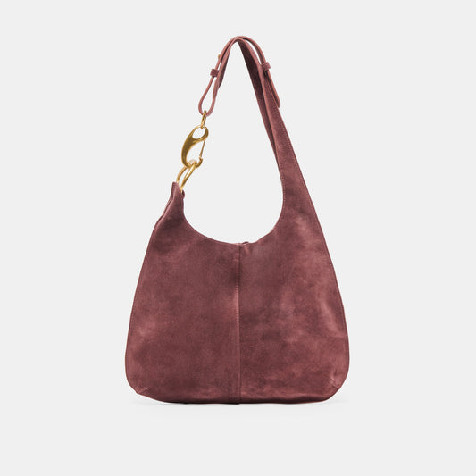 Dolce Vita Johnnie Burgundy Suede Shoulder Bag