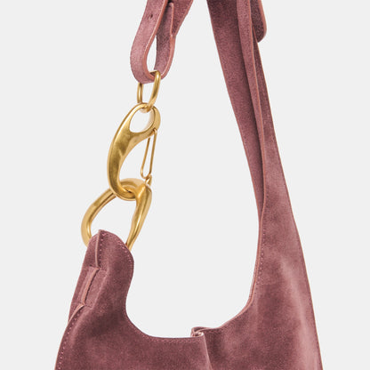 Dolce Vita Johnnie Burgundy Suede Shoulder Bag