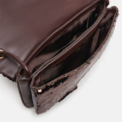 Dolce Vita ALICE SHOULDER BAG BROWN SEQUIN STELLA