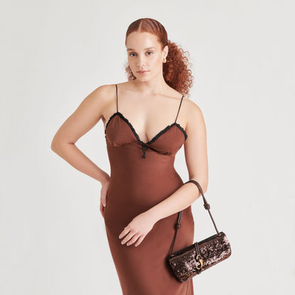 Dolce Vita ALICE SHOULDER BAG BROWN SEQUIN STELLA