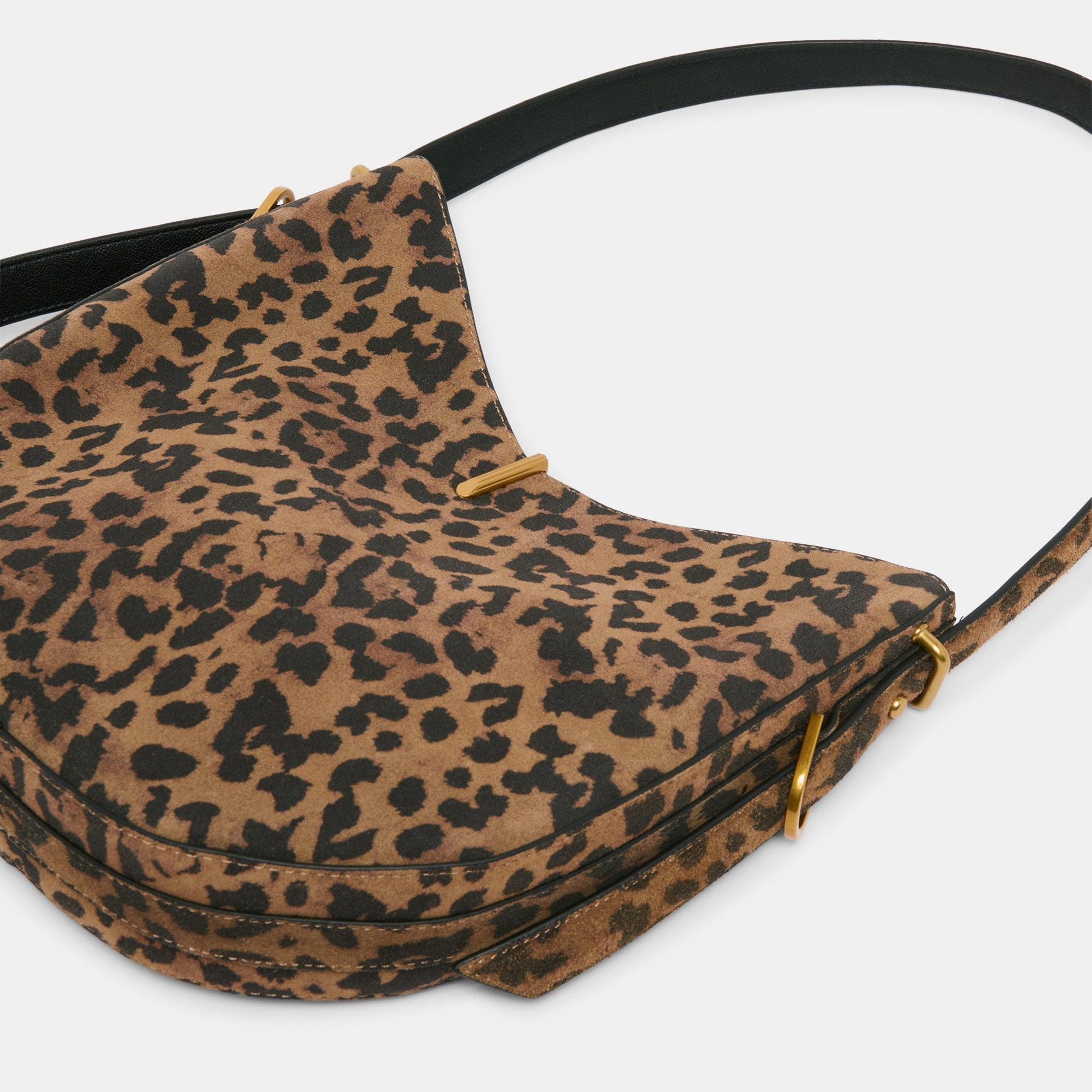 Dolce Vita Bree Leopard Suede Shoulder Bag