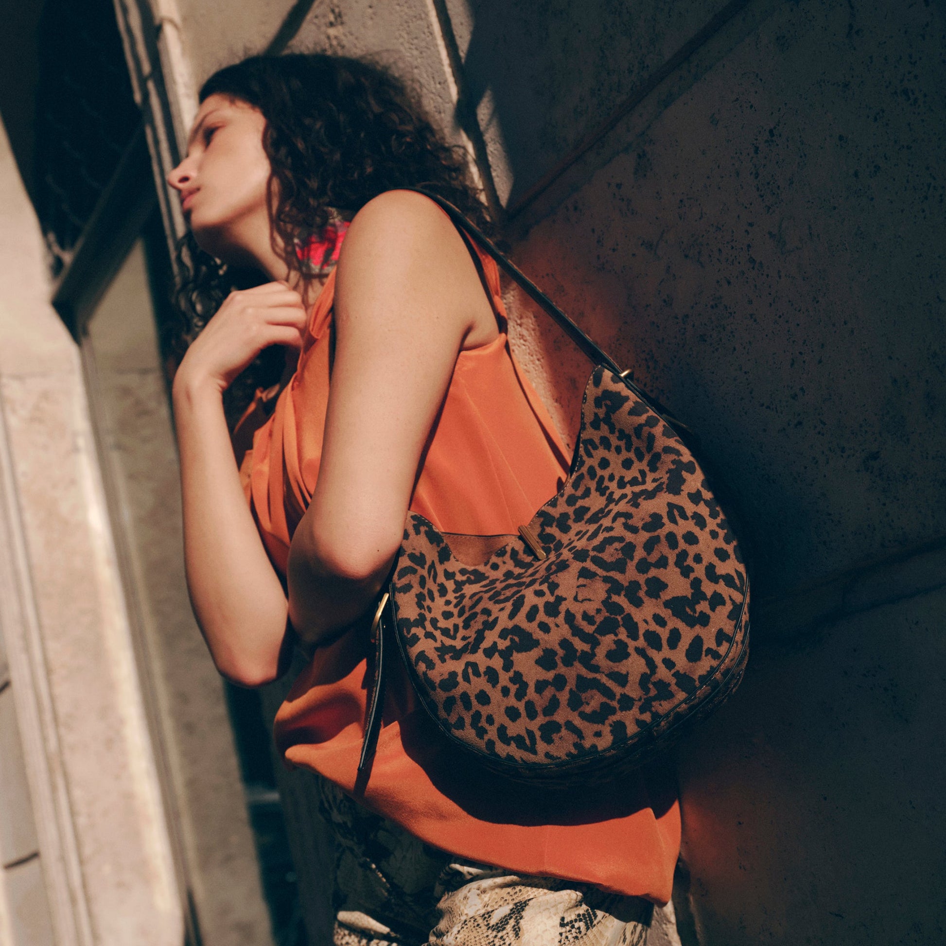 Dolce Vita Bree Leopard Suede Shoulder Bag