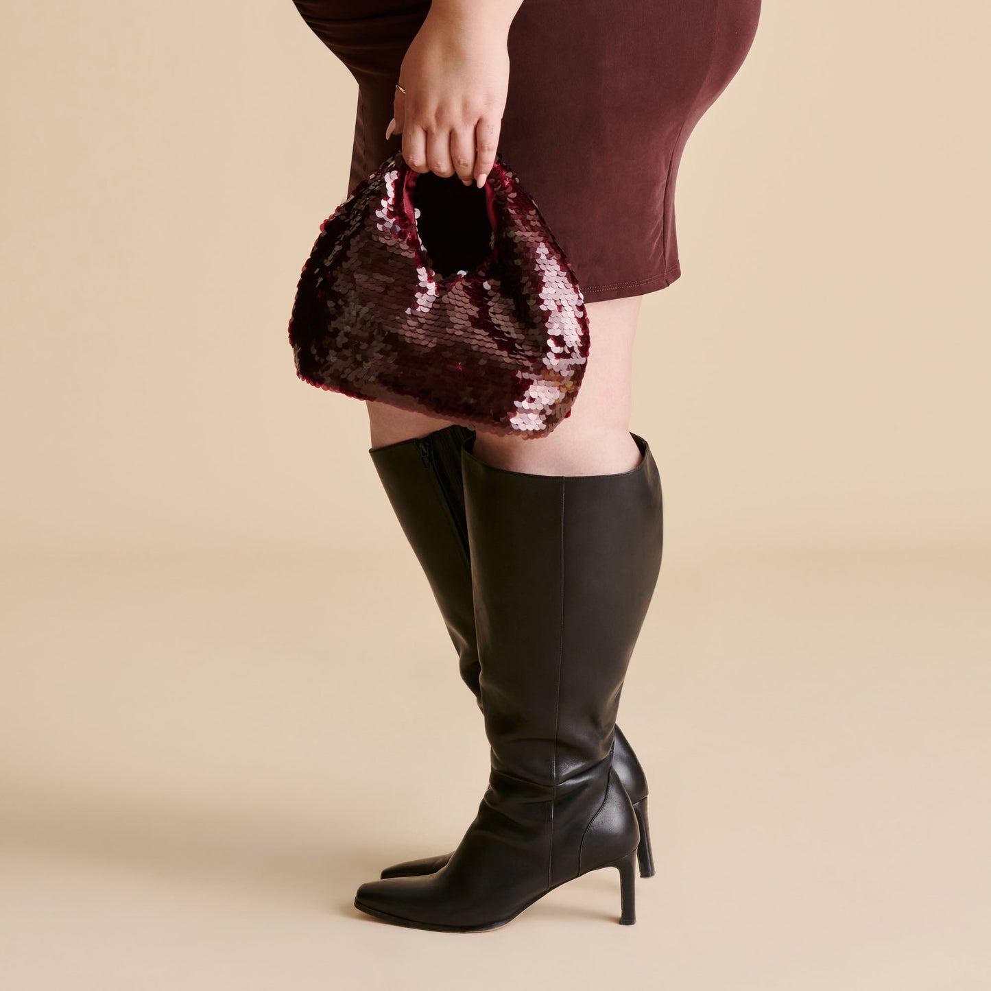 Dolce Vita Dahlia Sequin Burgundy Sequin Handbag
