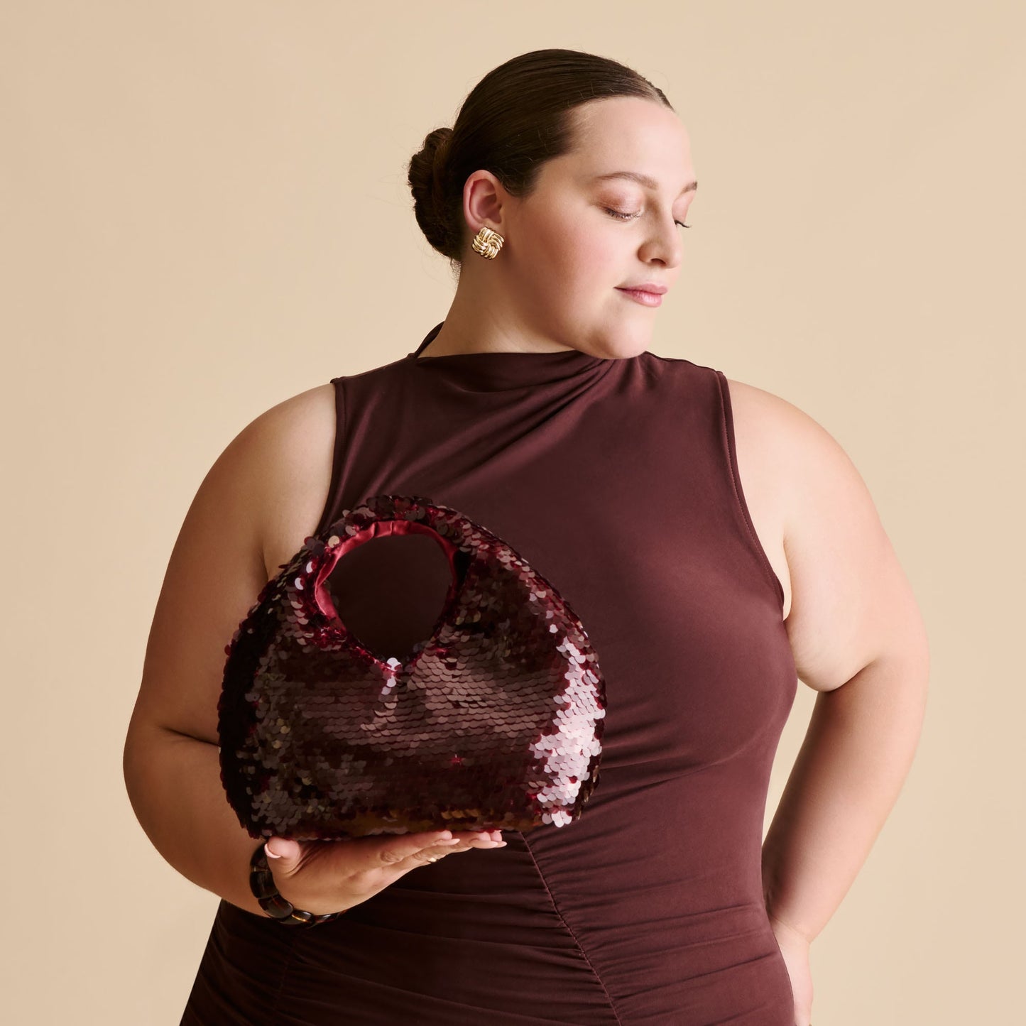 Dolce Vita Dahlia Sequin Burgundy Sequin Handbag