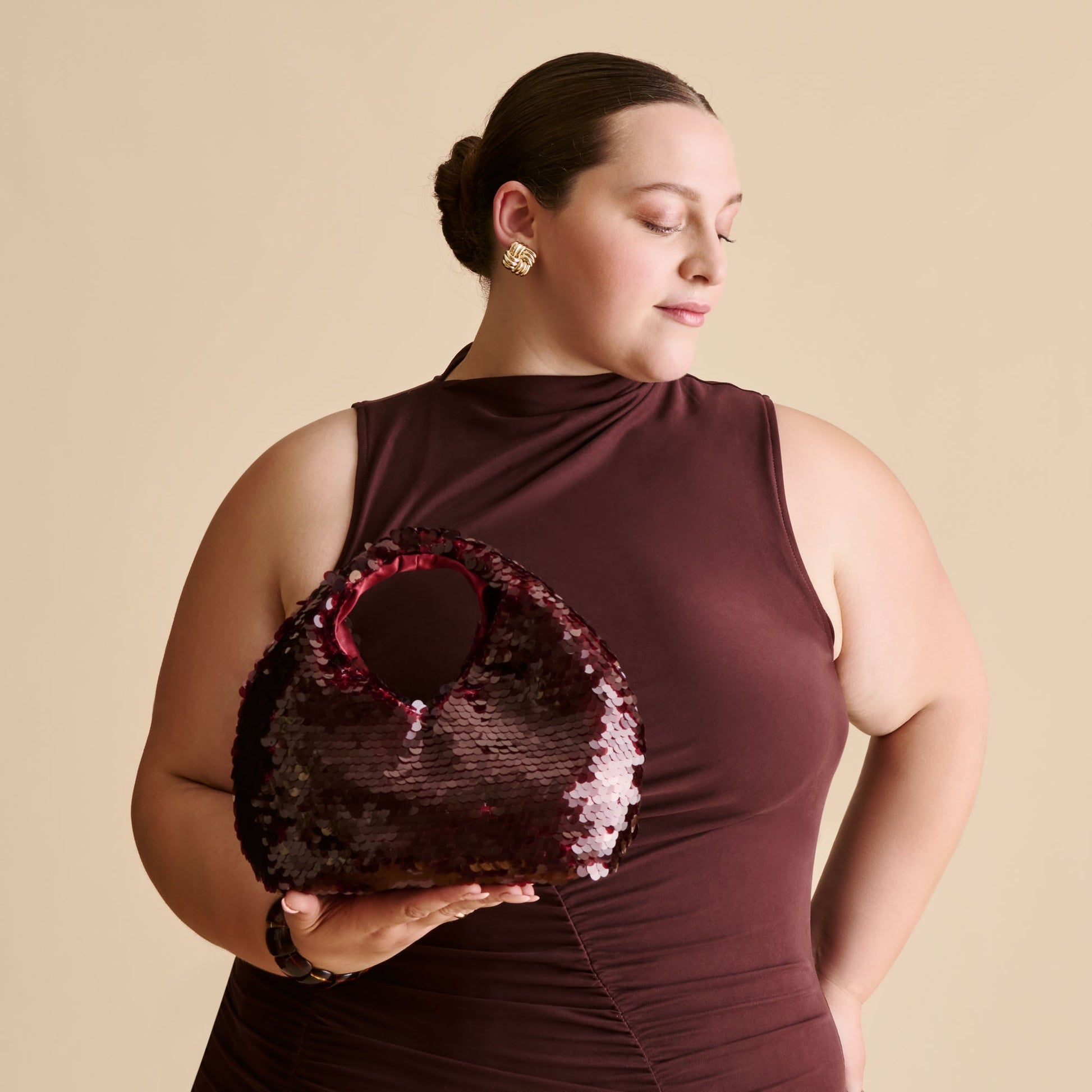 Dolce Vita Dahlia Sequin Burgundy Sequin Handbag