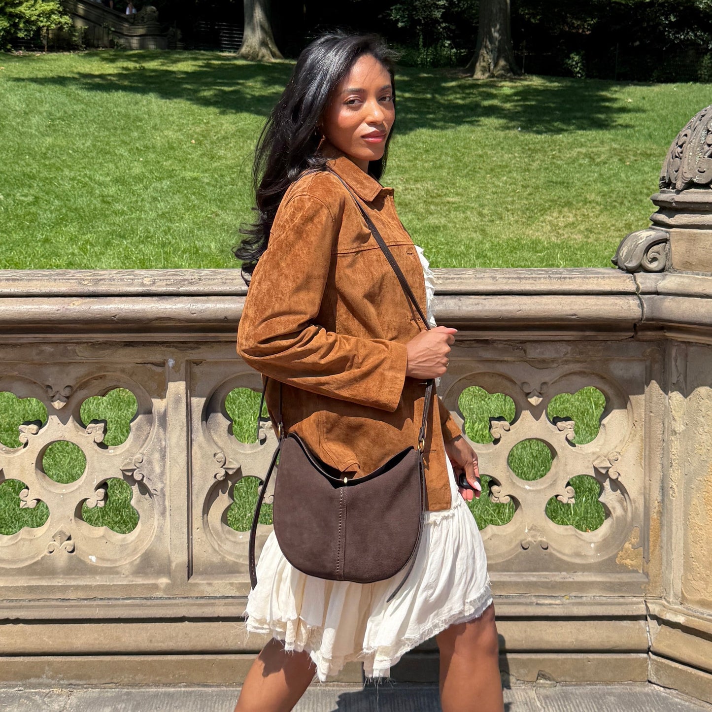 Dolce Vita Bennett Espresso Suede Crossbody