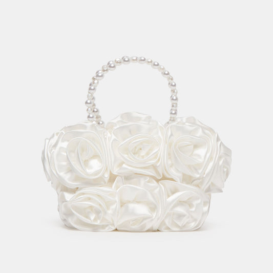 Dolce Vita Aubrey White Satin Handbag